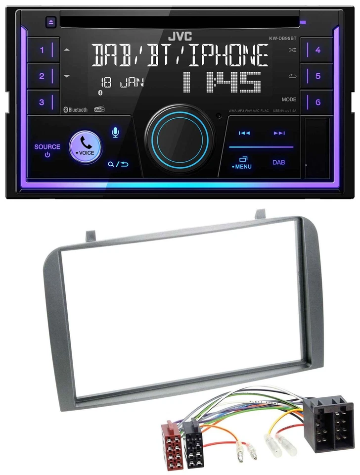 JVC MP3 USB 2DIN DAB Bluetooth CD Autoradio für Alfa Romeo GT 147 00-10 anthrazi - Bild 1 von 4