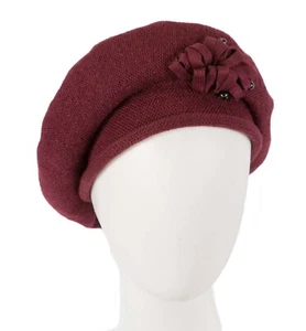 Woolen plum beret made in Europe. Hats From OZ - 100% Australian Owned business - Picture 1 of 5