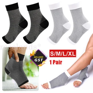 Pair Foot Sleeve Plantar Fasciitis Compression Socks Achy Swelling Heel Ankle - Picture 1 of 14