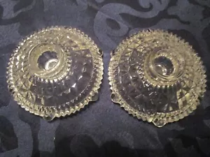 Juego de 2 portavelas cónicas de vidrio transparente de colección. Decoración de bodas de 1,5"" x 4 - Imagen 1 de 5