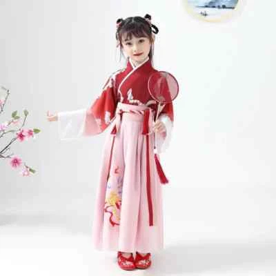 MARKENLOS Kinder Mädchen Hanfu Kleid Antike Chinesisch Traditionell Top Rock Set Tang Suit