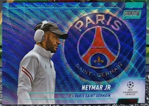 2022 Topps Stadium Club Chrome Neymar Jr /250 Aqua Wave Refractor Soccer Card - Picture 1 of 2