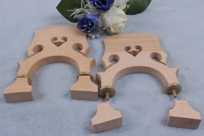 1pcs 4/4 Upright Bass bridge fine maple Adjustable Height with metal screws - Image 1 of 4