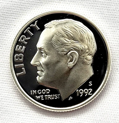 Silver 1992 S Ultra-Cameo Proof Roosevelt Dime - 90% Silver - Frosty Devices Cover