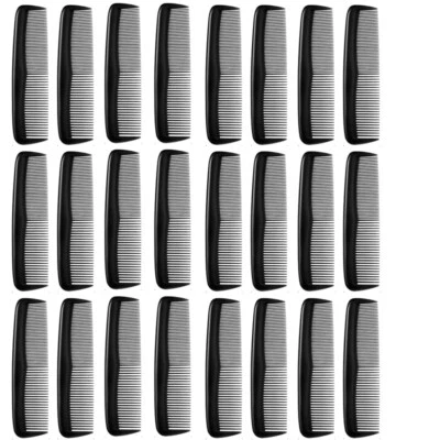 5" Black Hair Comb Pocket Size Plastic Flexible 5 inch Combs, Pack of 24 - Image 1 of 3