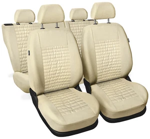 Autositzbezüge Komplettset passend für Toyota Avensis - Kunstleder Eco Leder Beige - Bild 1 von 8