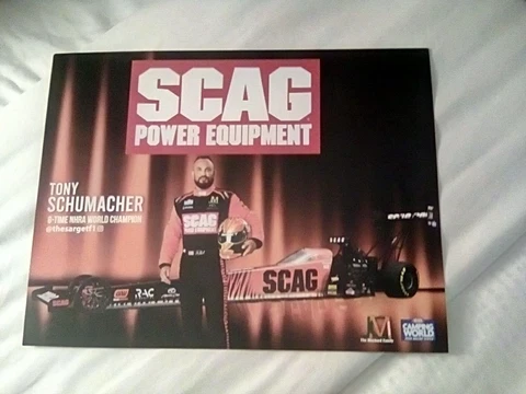 2023 TONY SCHUMACHER SCAG POWER EQUIPMENT TOP FUEL NHRA POSTCARD Cover