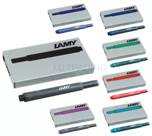 GENUINE LAMY T10 Ink Cartridge Fountain Pen Refill PACK OF 5, VARIOUS COLOURS - Picture 1 of 1