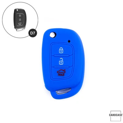 CAROCASE Silikon Cover Schutzhülle für Hyundai i10 i20 i30 Schlüssel blau