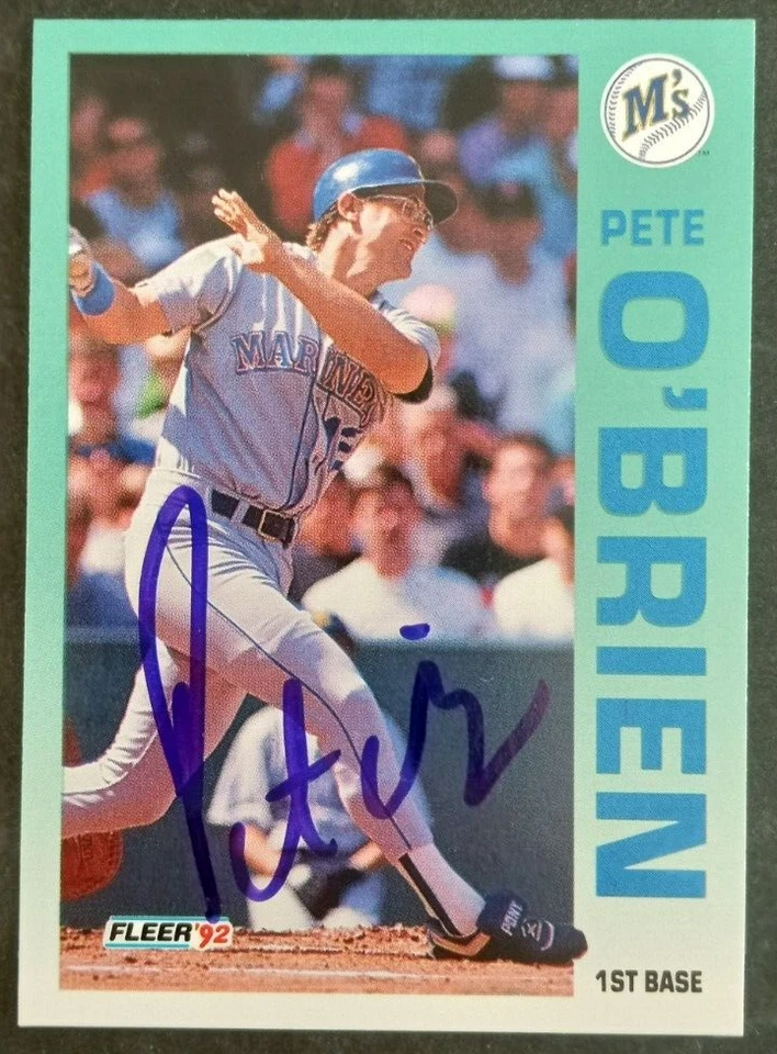 1992 Fleer SIGNED: Pete O'Brien, MARINERS #289 - Image 1 of 1