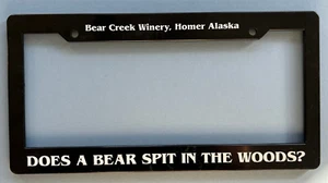 Bear Creek Winery Homer Alaska License Plate Frame Plastic - Picture 1 of 1