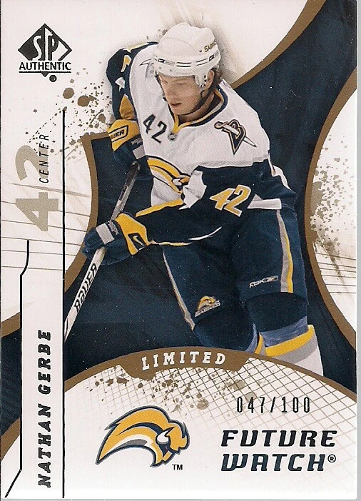 BUFFALO Sabres Nathan Gerbe 08/09 UD SP Authentic Future Watch Rookie /100 - Image 1 of 1