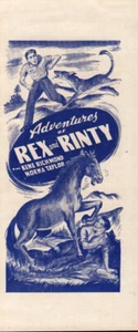 Adventures of Rex and Rinty Película Original Herald de la Película de 1935 - Imagen 1 de 3