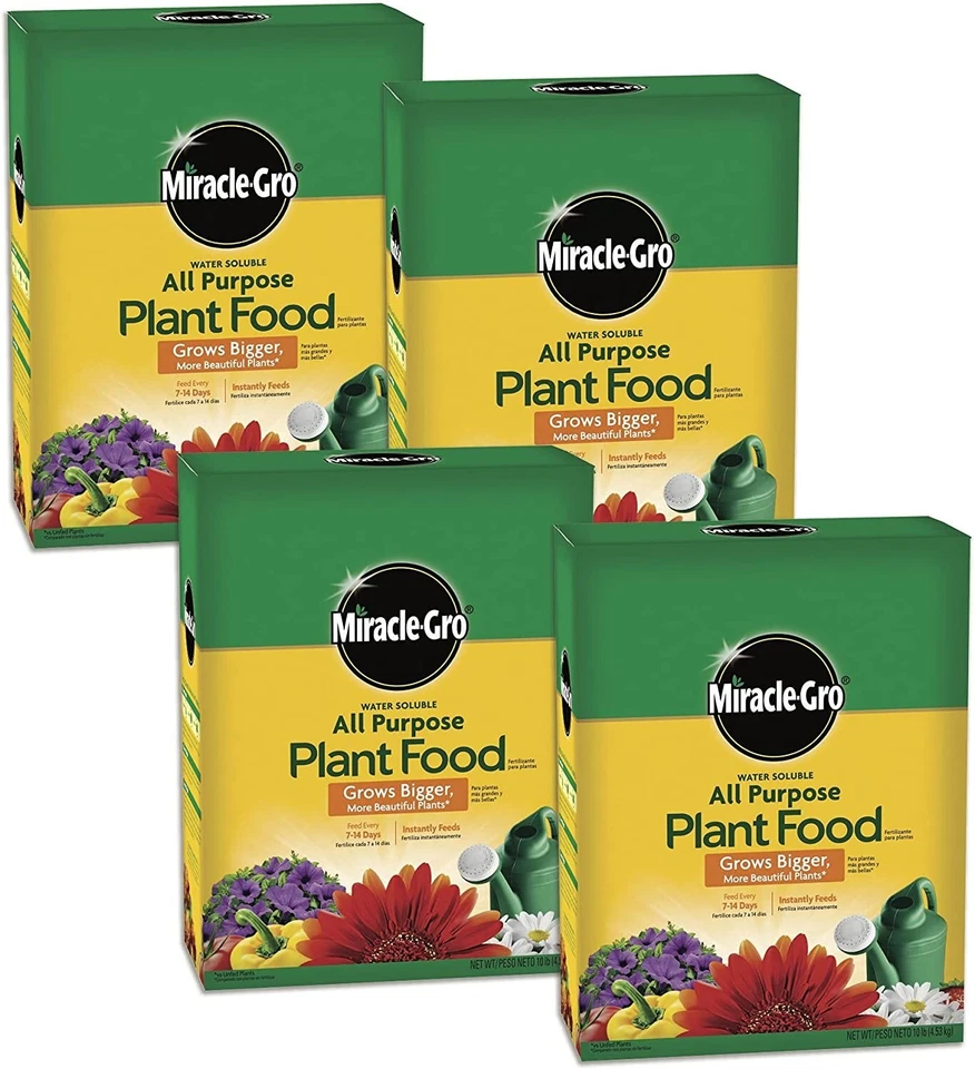 Miracle-Gro Water Soluble All Purpose Plant Food, 10 lbs each, 4-pack NIB - Image 1 of 1