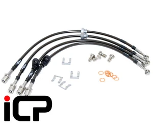 Fuji Racing Carbon Series Braided Brake Line Kit Fits: Subaru Impreza 00-07 - Picture 1 of 3