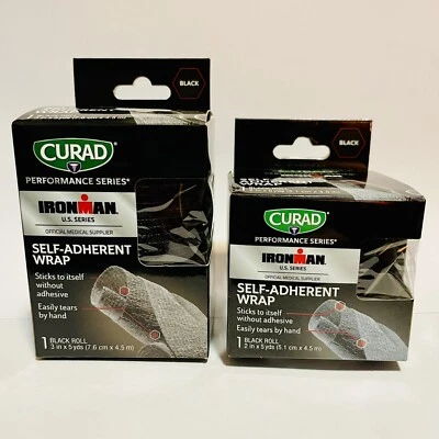 Curad Performance Series Ironman Self-Adherent Wrap Black 3" x 5 yd & 2" x 5 yd - Image 1 of 4