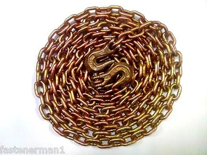 (2) Cadenas de transporte 5/16"x 12' Grado 70 HECHAS EN EE. UU. - con ganchos de agarre G70. - Imagen 1 de 3