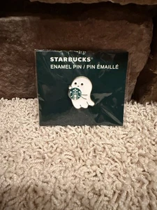 ¡¡Nuevo!! Prendedor esmaltado fantasma de Halloween Starbucks (Reino Unido) - nuevo en paquete - Imagen 1 de 2