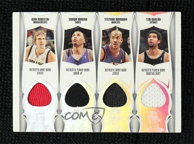 2005 Luxury Box Stat Sheet Relics Dirk Nowitzki Shawn Marion Stephon Marbury HOF - Image 1 of 2