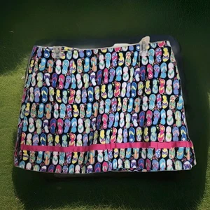 Y2K Bamboo Traders Skorts 14 Petite Flip Flop Print Beachy Pickleball Colorful - Picture 1 of 8
