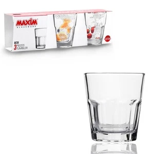 Glas Tumbler Octo 3er Set 270ml geriffelt klar Trinkgläser Wasser Saft - Bild 1 von 3