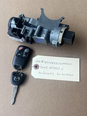 2003-2008 MAZDA 6 bloqueo de encendido conjunto de interruptor de cilindro con llave usado ¡OEM!  Foto 1 de 4