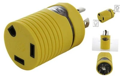  Generator to 30Amp RV Adapter () Yellow L14-20 20A 4-Prong Locking Compact - Image 1 of 4