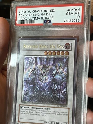 PSA 10 Revived King Ha Des GREY/GREEN MISPRINT Csoc 1st Ed Ultimate Rare Yugioh - Image 1 of 4