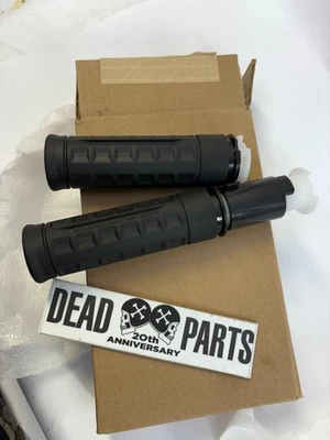 Harley new take-off stock OEM black rubber TBW handlebar control grips nice - Image 1 of 2