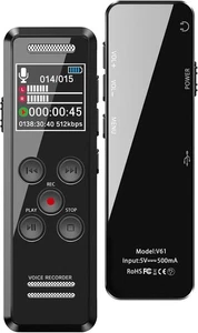 Digital Voice Recorder, 3072Kbps Voice Activated Voice Recorder, 32GB Stereo MP3 - Picture 1 of 8