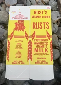 Rusts Dairy Unused Milk Carton Sharon PA Rare School Is Open 1/2 Gallon - Picture 1 of 2