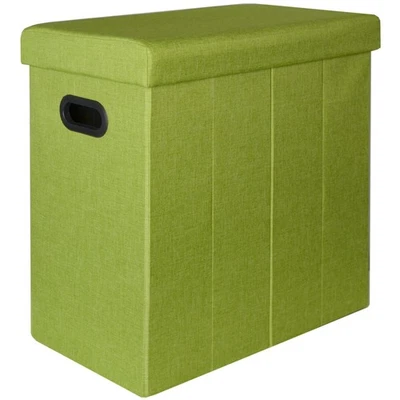 Faltbarer Wäschekorb 70L Wäschetruhe m Deckel Wäschebox Wäschetonne Leinen-Optik - Bild 1 von 4