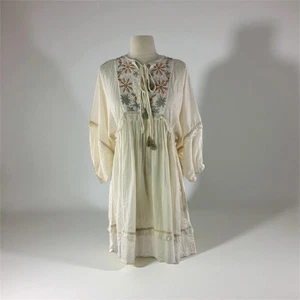 Kinga Csilla Dress Cotton Size 10 White Boho New With Tags Short Length - Picture 1 of 12