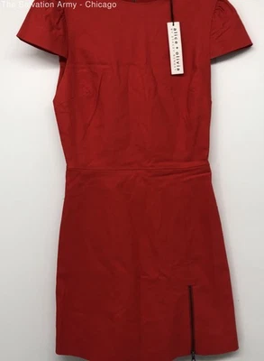 Alice + Olivia Womens Red Short Sleeve Knee Length Back Zip Sheath Dress Size 0 - Image 1 of 4