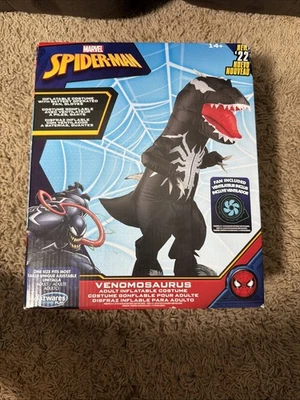 Fantasia de dinossauro inflável adulto Venomosaurus Spiderman Venom Halloween OSFM - Imagem 1 de 4