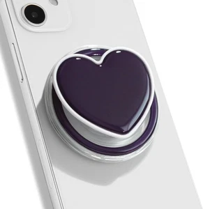OnTheGrip Joli Macaron Uni Couleur Forme Coeur Pliable Mobile Violet - Photo 1 sur 9