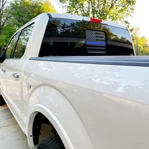 Matte Black Back Window American Flag USA Decal Sticker Fits Ford F150 F250 F350 - Picture 1 of 18