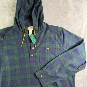 NUEVO CON ETIQUETAS LL Sudadera con Capucha de Franela Frijol Pullover a Cuadros Exterior Manga Larga Para Hombres Talla 2XL - Imagen 1 de 5