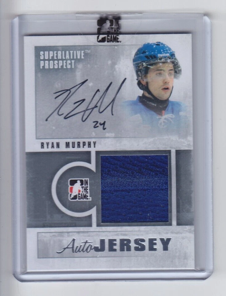 2012-13 ITG SUPERLATIVE RYAN MURPHY AUTO JERSEY 7/30 GAME USED PROSPECT Rangers - Image 1 of 1