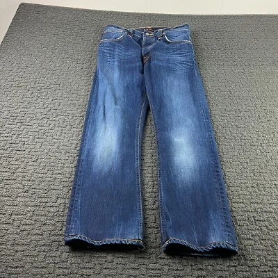 Nudie Jeans Mens 31x34 (30x28) Blue Slacker Jack Denim Relaxed Straight - Image 1 of 4