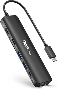 DOCKTECK USB C Hub Ethernet Adapter, 7 in 1 Docking Station, USB-C Adapter mit H - Afbeelding 1 van 1