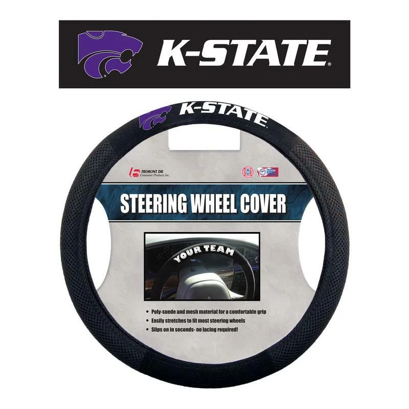 Cubierta de volante de gamuza polivinílica Kansas State Wildcats [NUEVA] malla para auto camión Foto 1 de 1
