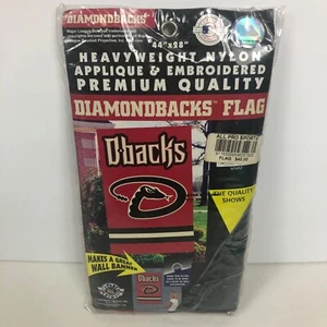 Arizona Diamondbacks 2 Sided Applique Embroidered Flag Banner 44 X 28 Red New - Picture 1 of 11