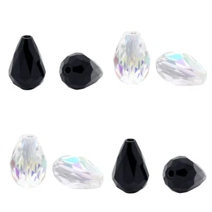Faceted Beads TEARDROP x65 Glass Spacer 11mm x 8mm/6mm x 4mm Jewellery Making ❤ - Picture 1 of 10