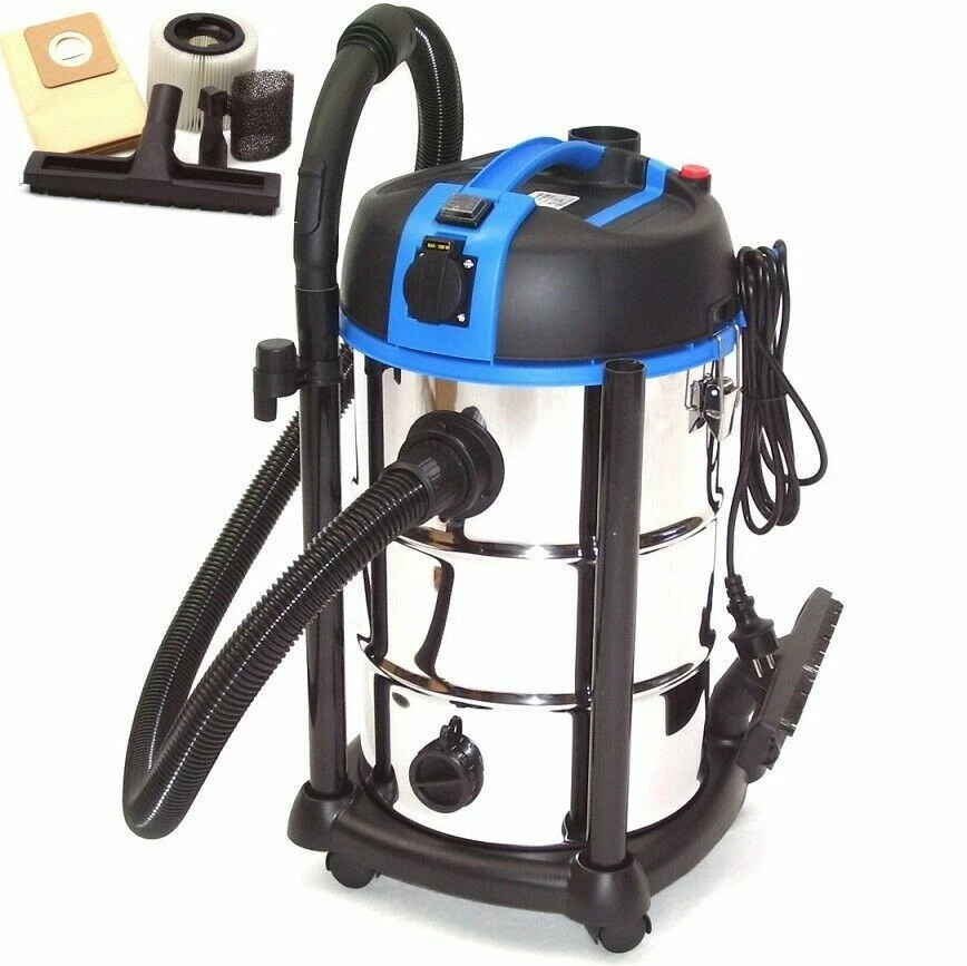 APEX Staubsauger NassTrockenSauger 30L Steckdose Industriestaubsauger Edelstahl