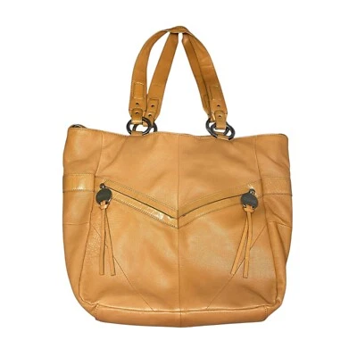 Kenneth Cole Reaction Tan Camel Leather Shoulder Bag Y2K Purse Hobo Slouch Large - Image 1 of 4