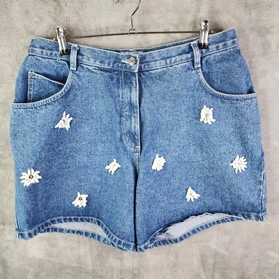 Pantalones cortos de mezclilla Carolina Blues para mujer botones bolsillos delanteros desvanecidos tiro alto talla 18 Foto 1 de 4