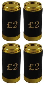 £2 Two Pound Cash Coin Holder Change Dispenser Pocket Taxi Black Leather - Picture 1 of 1