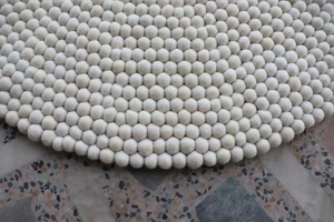 180 cm Cream Wool Felt, Ball Rug, Room Felt, Ball Carpet, Room Felt, Carpet Felt - Picture 1 of 8
