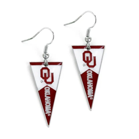 Oklahoma Sooners Dangler Earrings - Pennant Cover